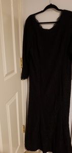 Adrianna Papell Floor Length Black Lace Dress